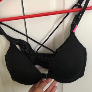 NWT Pink VS 32D Push Up Bra Front Clasp